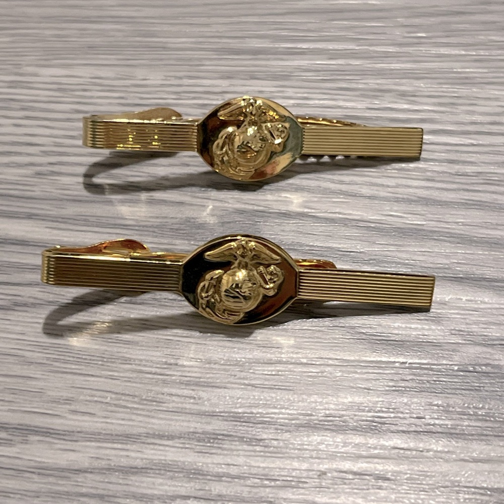 USMC Metal Gold Neck Tie Clip